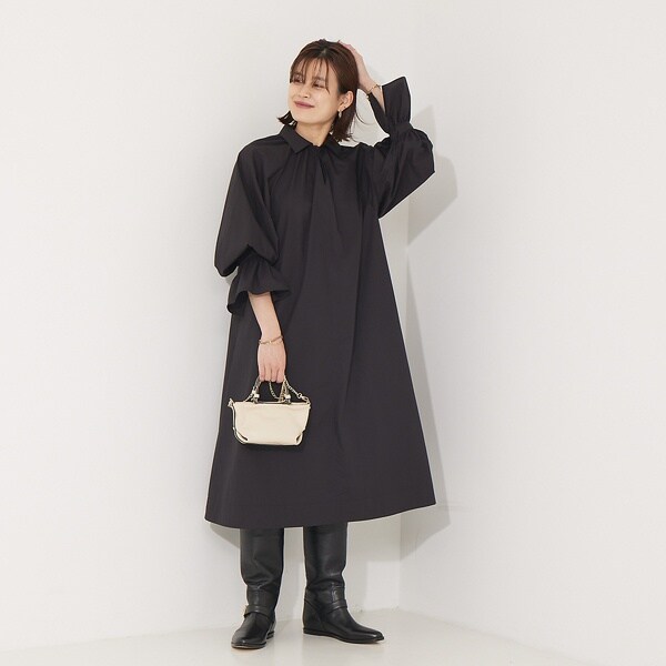 ルージュ・ヴィフ ラクレ（Rouge vif la cle）/2WAY襟タックワンピース