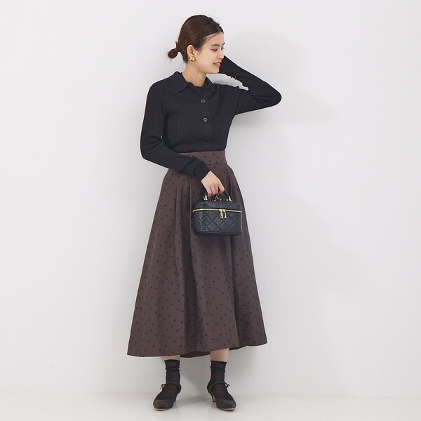 ルージュ・ヴィフ ラクレ（Rouge vif la cle）/コットンシルクリブカーディガン