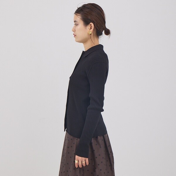 ルージュ・ヴィフ ラクレ（Rouge vif la cle）/コットンシルクリブカーディガン