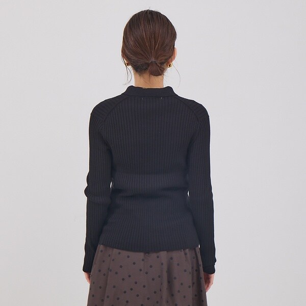 ルージュ・ヴィフ ラクレ（Rouge vif la cle）/コットンシルクリブカーディガン