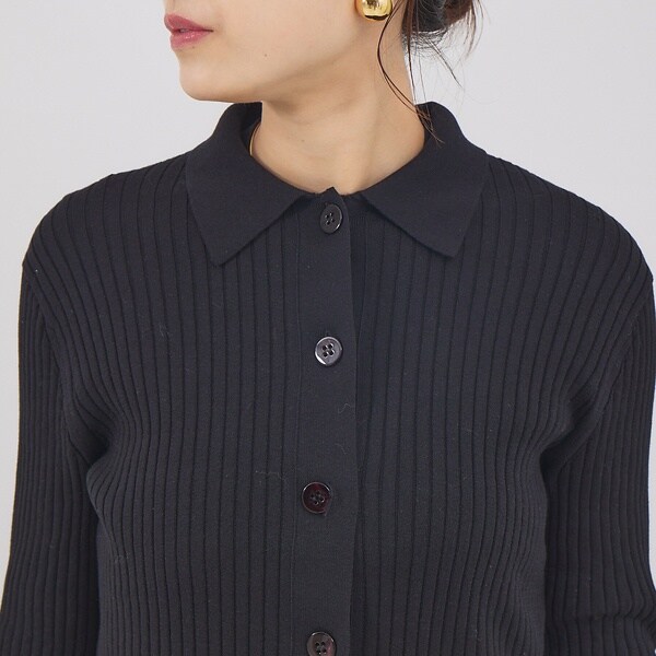 ルージュ・ヴィフ ラクレ（Rouge vif la cle）/コットンシルクリブカーディガン