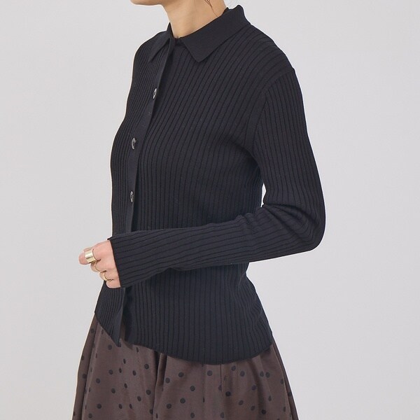 ルージュ・ヴィフ ラクレ（Rouge vif la cle）/コットンシルクリブカーディガン