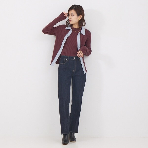 ルージュ・ヴィフ ラクレ（Rouge vif la cle）/コットンシルクリブカーディガン