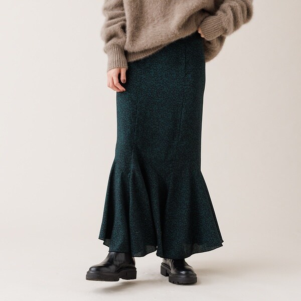 ルージュ・ヴィフ ラクレ（Rouge vif la cle）/【セットアップ対応】フラワープリントフリルスカート