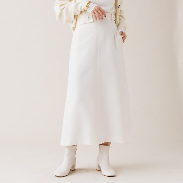 ルージュ・ヴィフ ラクレ（Rouge vif la cle）/【XSサイズ展開】 デザインベルトトラペーズスカート