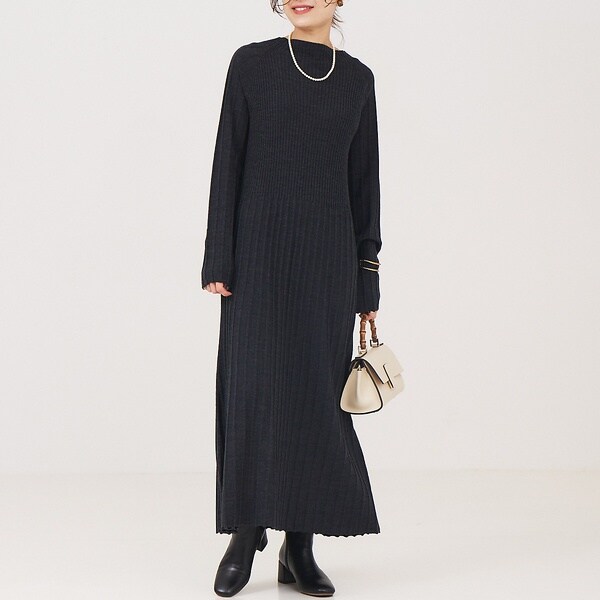 ルージュ・ヴィフ ラクレ（Rouge vif la cle）/ワイドリブニットワンピース