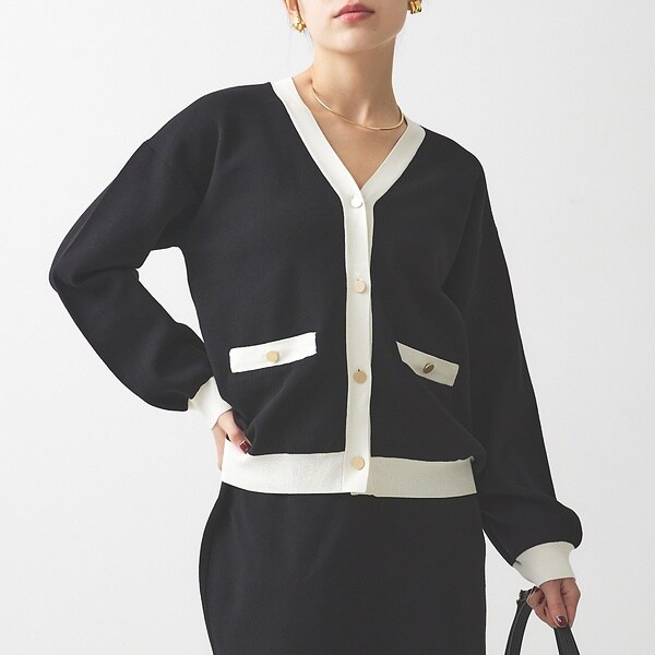 ルージュ・ヴィフ ラクレ（Rouge vif la cle）/【セットアップ対応】バイカラーニットカーディガンの通販は