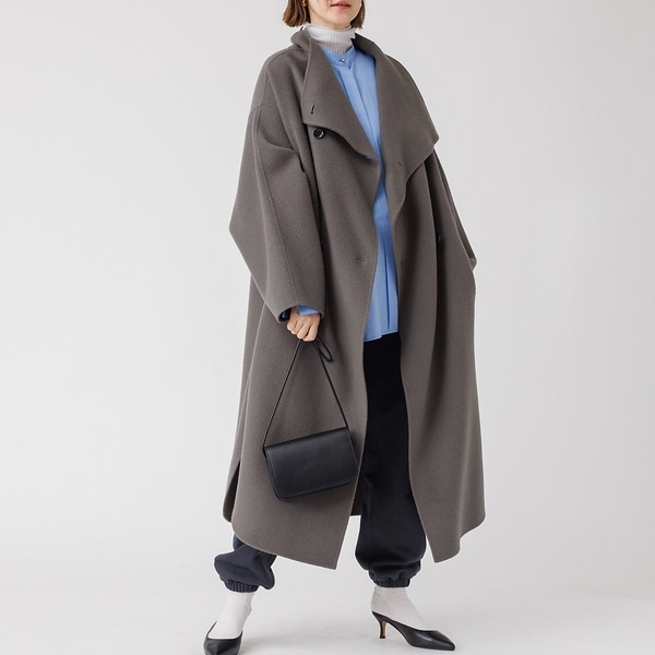 Rouge vif la cle チャコールグレー　ロングコート レディース ルージュ・ヴィフ ラクレ（Rouge vif la cle）/変形リバーコート