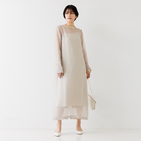 ルージュ・ヴィフ ラクレ（Rouge vif la cle）/オーガンジーレイヤードキャミワンピース◆_8