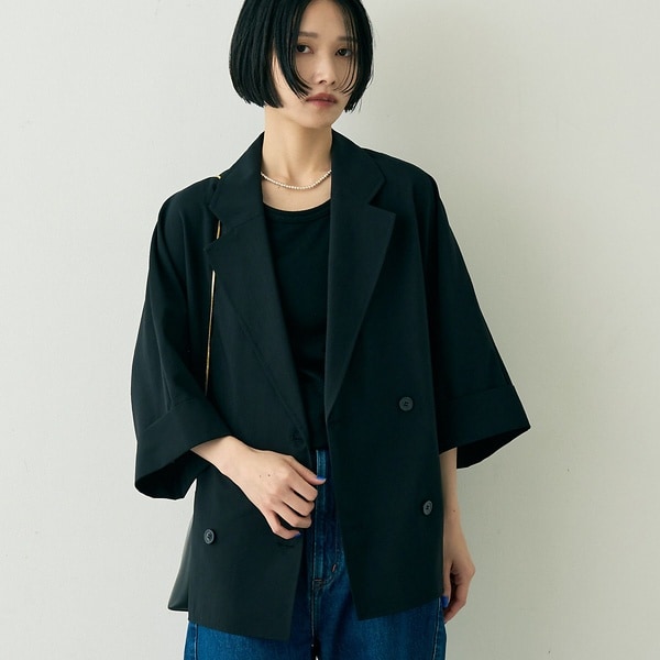 ルージュ・ヴィフ ラクレ（Rouge vif la cle）/撥水ドルマンハーフスリーブジャケット