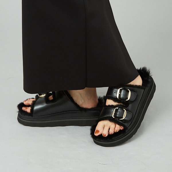 ルージュ・ヴィフ ラクレ（Rouge vif la cle）/【MOHI／モヒ】 ムートンベルトサンダル