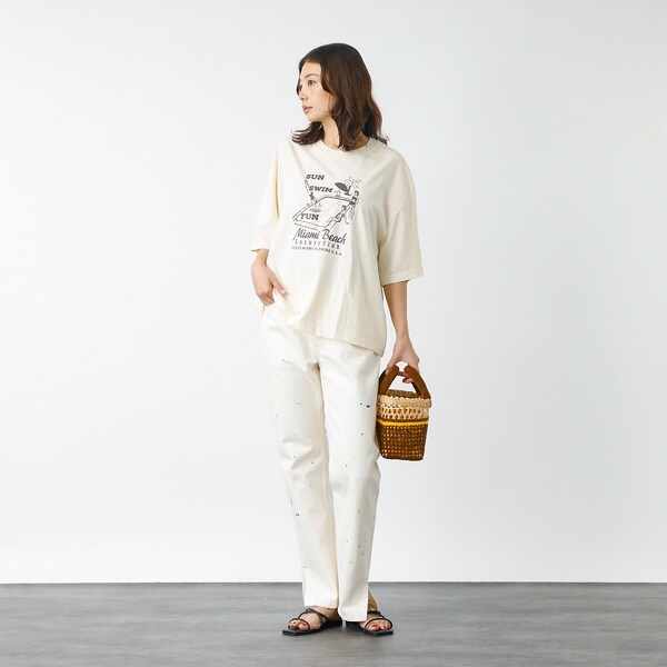 ルージュ・ヴィフ ラクレ（Rouge vif la cle）/【157×WOADBLUE】Slit Straight WHT / スリットストの通販は