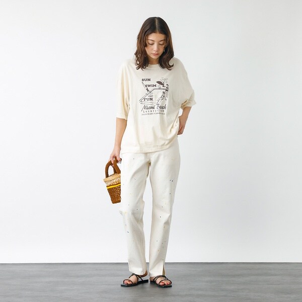 ルージュ・ヴィフ ラクレ（Rouge vif la cle）/【157×WOADBLUE】Slit Straight WHT / スリットストの通販は