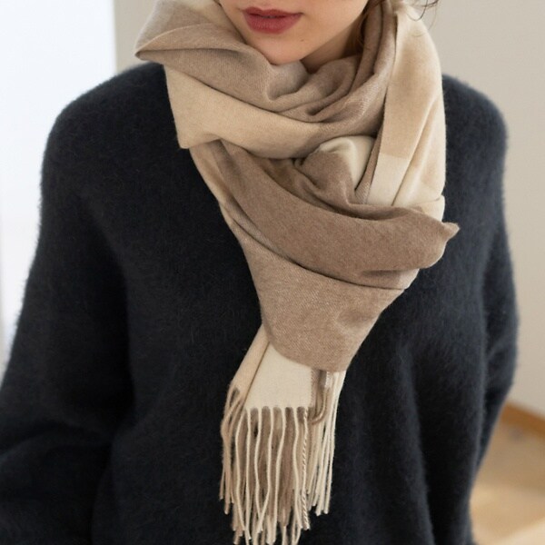 ルージュ・ヴィフ ラクレ（Rouge vif la cle）/カシミヤ　大判チェックストールの通販は