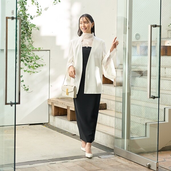 ルージュ・ヴィフ ラクレ（Rouge vif la cle）/ノーカラースリットスリーブジャケット_8
