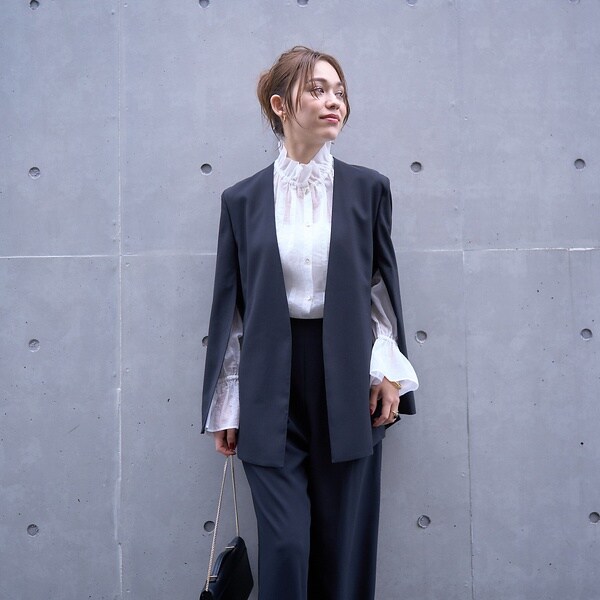 ルージュ・ヴィフ ラクレ（Rouge vif la cle）/ノーカラースリットスリーブジャケット_10