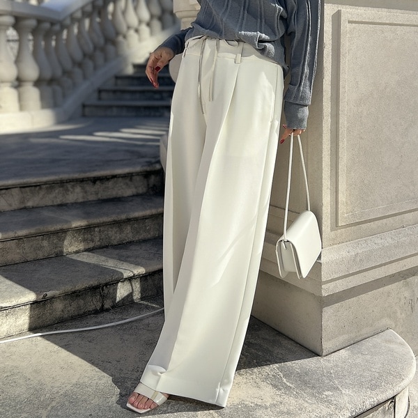 ルージュ・ヴィフ ラクレ（Rouge vif la cle）/ブロードリボン二重織レイヤードタックパンツ