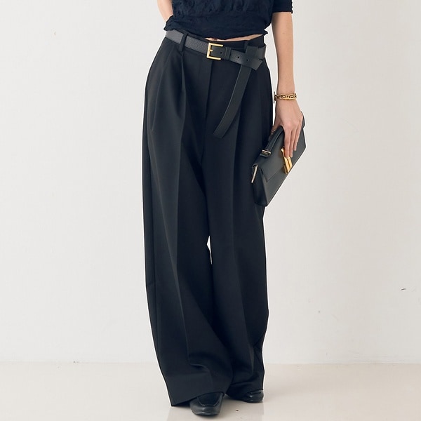 ルージュ・ヴィフ ラクレ（Rouge vif la cle）/ストレッチツータックワイドパンツ