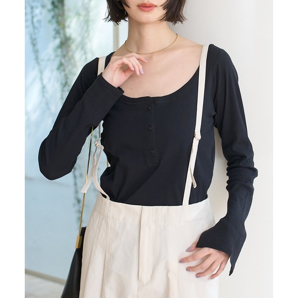 ルージュ・ヴィフ ラクレ（Rouge vif la cle）/コットンヘンリーネックプルオーバー