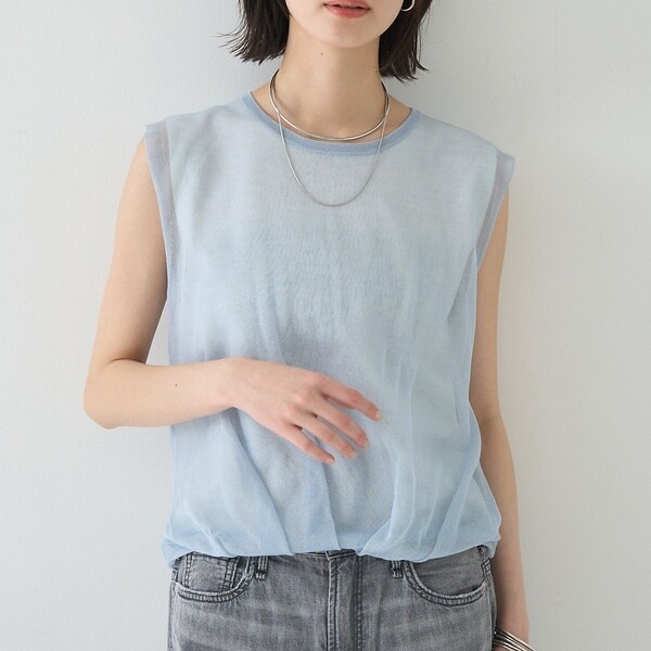 ルージュ・ヴィフ ラクレ（Rouge vif la cle）/レイヤードニットプルオーバーTシャツ