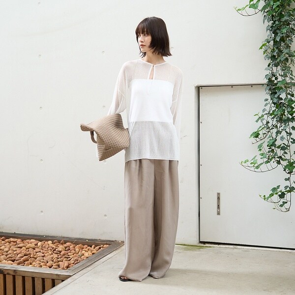 ルージュ・ヴィフ ラクレ（Rouge vif la cle）/スキッパー風透かしメッシュニット_7