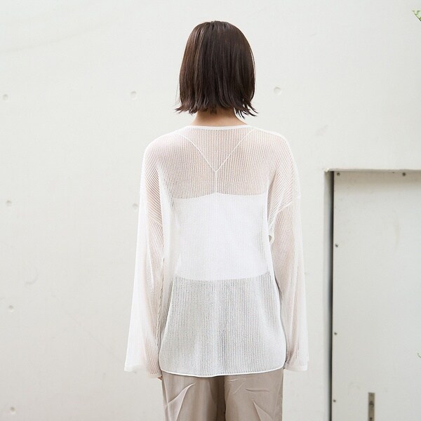 ルージュ・ヴィフ ラクレ（Rouge vif la cle）/スキッパー風透かしメッシュニット_11