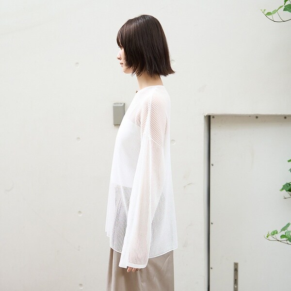ルージュ・ヴィフ ラクレ（Rouge vif la cle）/スキッパー風透かしメッシュニット_14