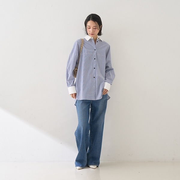 ルージュ・ヴィフ ラクレ（Rouge vif la cle）/コットンストライプクレリックシャツ_10