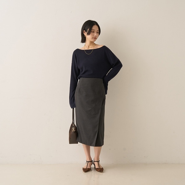 ルージュ・ヴィフ ラクレ（Rouge vif la cle）/ウールライクデザインスカート_6