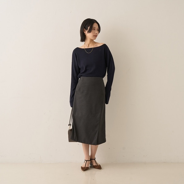 ルージュ・ヴィフ ラクレ（Rouge vif la cle）/ウールライクデザインスカート_8