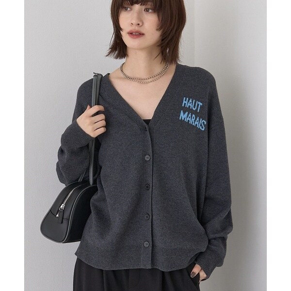 ルージュ・ヴィフ ラクレ（Rouge vif la cle）/ロゴニットカーディガン