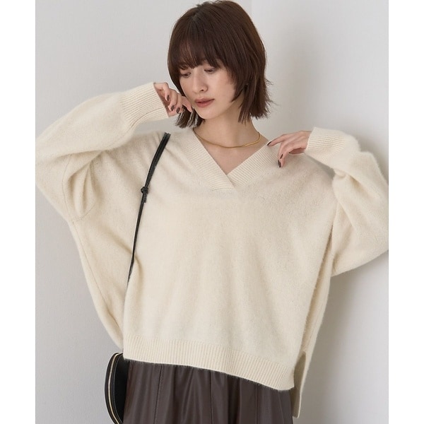 ルージュ・ヴィフ ラクレ（Rouge vif la cle）/フォックスウールVネックスリットニットプルオーバー