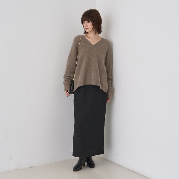 ルージュ・ヴィフ ラクレ（Rouge vif la cle）/【セットアップ対応】ポリウーリングカルセタイトスカート_8
