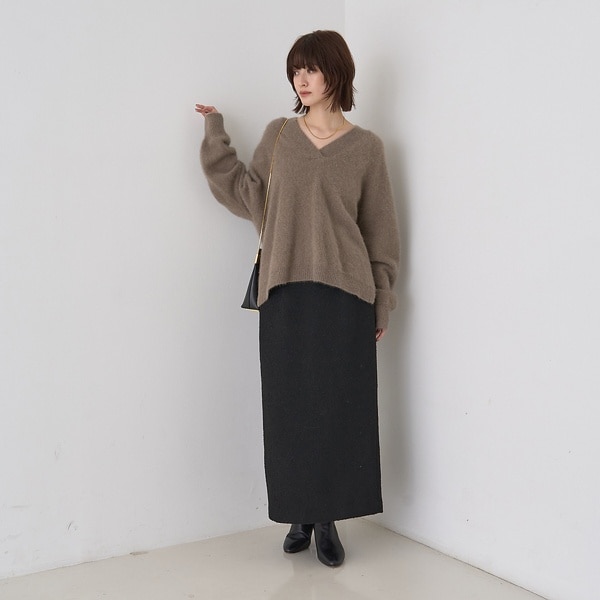 ルージュ・ヴィフ ラクレ（Rouge vif la cle）/【セットアップ対応】ポリウーリングカルセタイトスカート_9