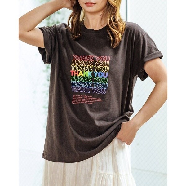 ルージュ・ヴィフ ラクレ（Rouge vif la cle）/【Le Melange/ル・メランジュ】カラフルロゴTシャツ/#8541001T