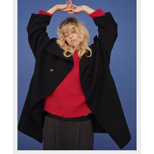 ルージュ・ヴィフ ラクレ（Rouge vif la cle）/ウール混オーバーカラーリバーコート