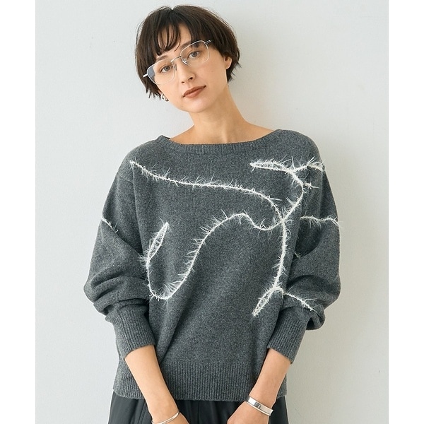 ルージュ・ヴィフ ラクレ（Rouge vif la cle）/【一部店舗限定】フェザーラインニットプルオーバー