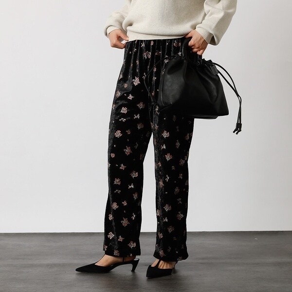 ルージュ・ヴィフ ラクレ（Rouge vif la cle）/【Le Melange/ル・メランジュ】花柄ベロアパンツ/#8551502/花柄