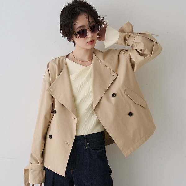 ルージュ・ヴィフ ラクレ（Rouge vif la cle）/【撥水・防花粉加工】【一部店舗限定】キャンディスリーブショートトレンチコート