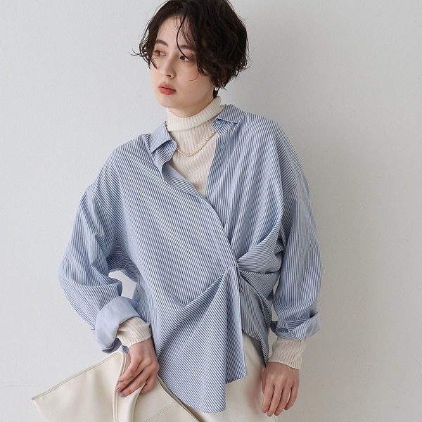 ルージュ・ヴィフ ラクレ（Rouge vif la cle）/【一部店舗限定】アシンメトリー変形2WAYシャツ
