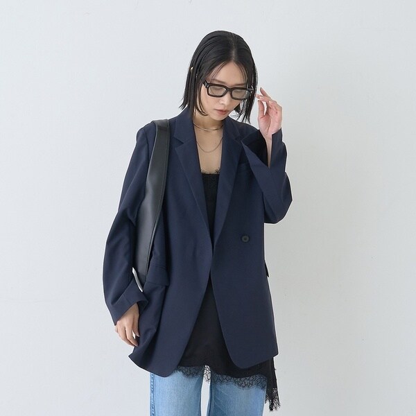 ルージュ・ヴィフ ラクレ（Rouge vif la cle）/【セットアップ相応う】レースサテンアシンメトリーキャミソール