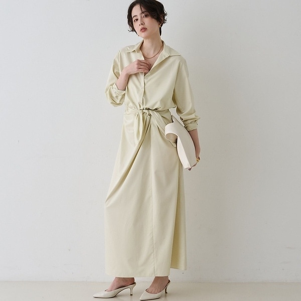 ルージュ・ヴィフ ラクレ（Rouge vif la cle）/ドレープウエストリボンワンピース