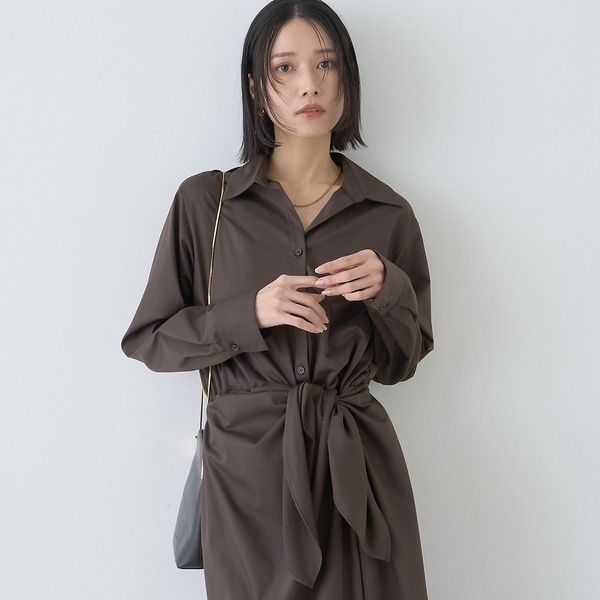 ルージュ・ヴィフ ラクレ（Rouge vif la cle）/ドレープウエストリボンワンピース_17