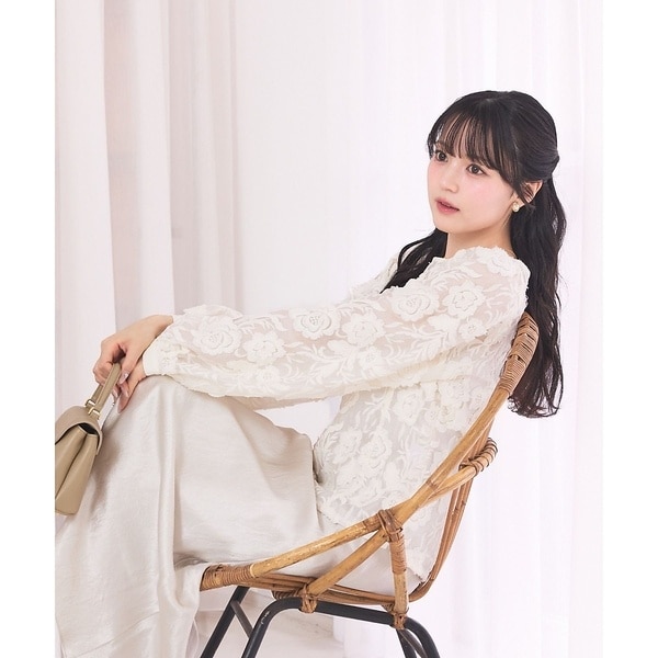 ルージュ・ヴィフ ラクレ（Rouge vif la cle）/【一部店舗限定】【北野百笑さんコラボ】レースブラウス