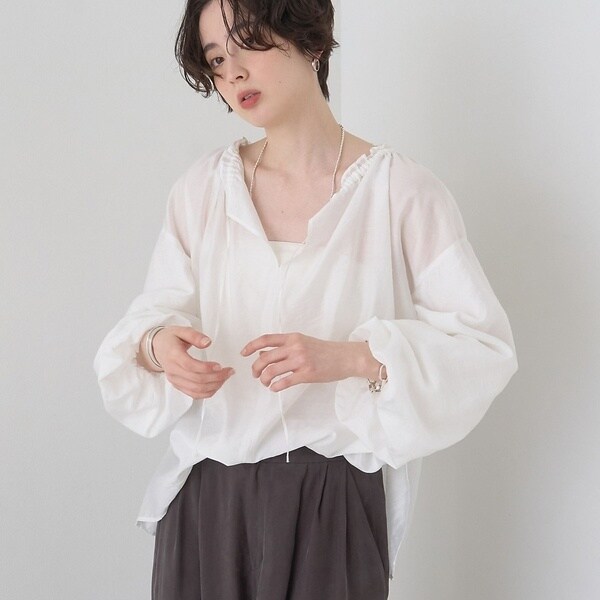 ルージュ・ヴィフ ラクレ（Rouge vif la cle）/【一部店舗限定】バルーンスリーブシアーブラウス