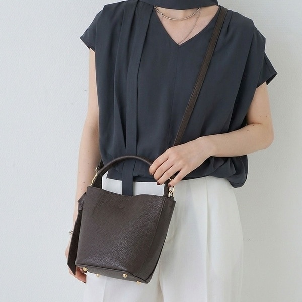 ルージュ・ヴィフ ラクレ（Rouge vif la cle）/【AULENTTI/オウレンティ】ポーチ・ショルダー付 レザーハンドバッグ 14,454円