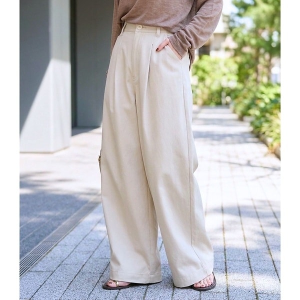 ルージュ・ヴィフ ラクレ（Rouge vif la cle）/【吸水速乾/UVカット】スパンポリストレッチツイルワイドパンツ 15,444円