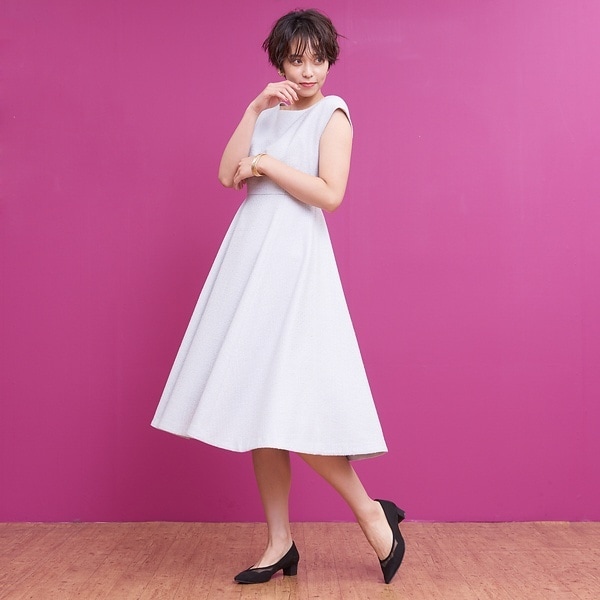 ルージュ・ヴィフ ラクレ（Rouge vif la cle）/ツィードフィット&フレアワンピース