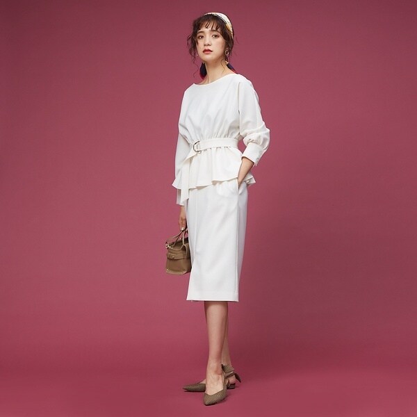 ルージュ・ヴィフ ラクレ（Rouge vif la cle）/ウールライクタイトスカート ルージュ・ヴィフ ラクレ（Rouge vif la cle）/ウールライクタイトスカート