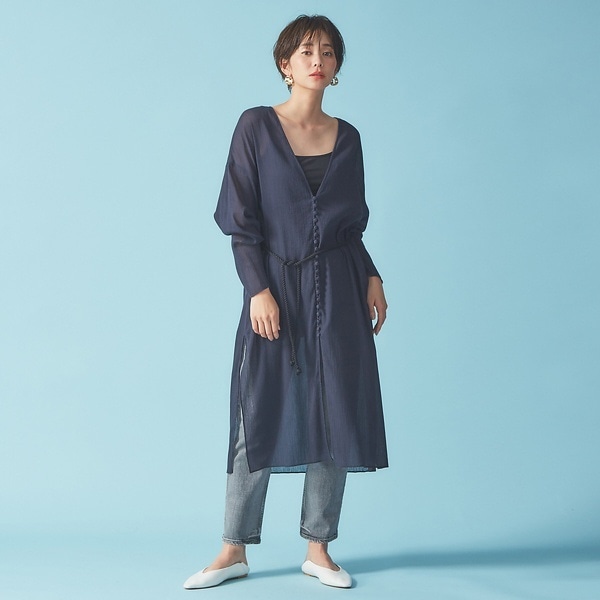 ルージュ・ヴィフ ラクレ（Rouge vif la cle）/コットン楊柳ガウンワンピース